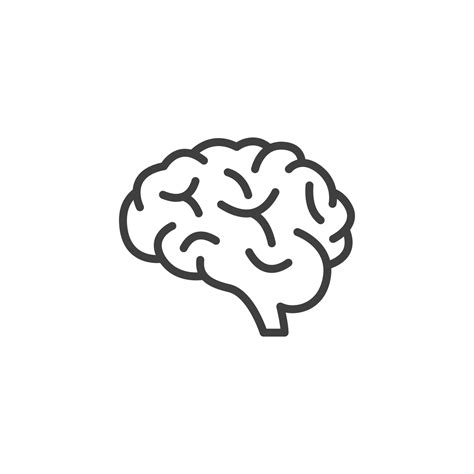 Vector sign of the brain symbol is isolated on a white background ...