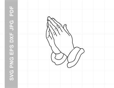 Praying Hands Outline Svg Faith Svg Jesus Svg Religious