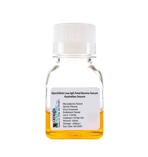 FB-06/100: QuickShot Fetal Bovine Serum, Low IgG 100mL – Omega Scientific, Inc.