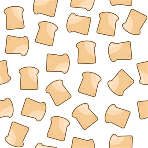 Seamless pattern with toast bread on a white background vector art illustration 18847025 Vector ...