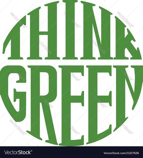 Think green logo isolated on white Royalty Free Vector Image