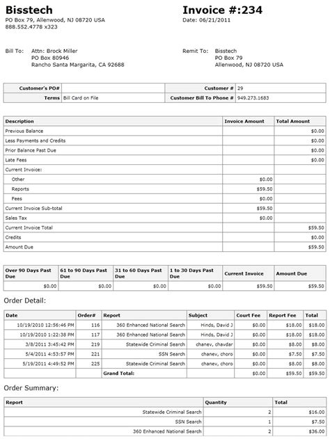 Sample Of An Invoice Statement * Invoice Template Ideas