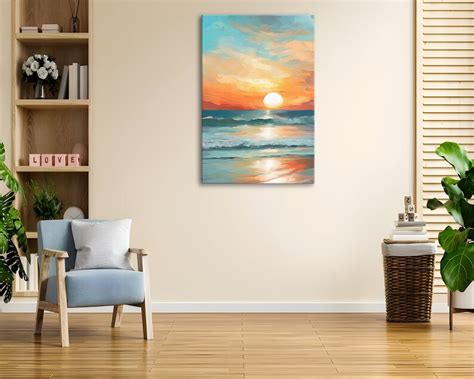 Ocean Sunset Canvas Wall Art Print Ocean Decor Sunset Decor - Etsy