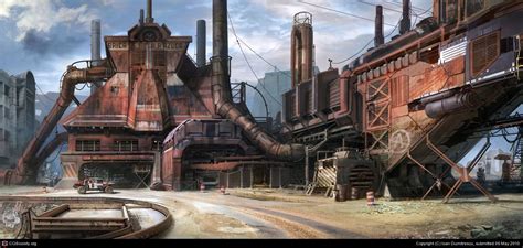 Factory hideout by Ioan Dumitrescu | 2D | Landscape concept, Concept art, Environment concept art