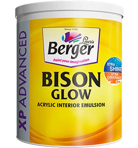 Berger Bison Glow Acrylic Interior Emulsion Paint, Packaging Size: Bucket of 1 Litre at Rs 250 ...