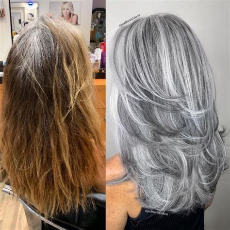 50 Gray Hair Styles Trending in 2024 - Hair Adviser | Grey hair with ...