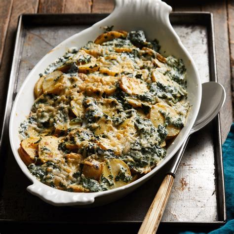 Parmesan Scalloped Potatoes with Spinach Recipe - EatingWell