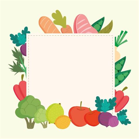 Premium Vector | Healthy food frame background