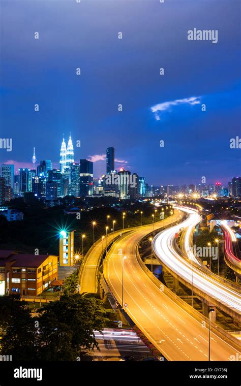 Kuala Lumpur skyline at night Stock Photo - Alamy