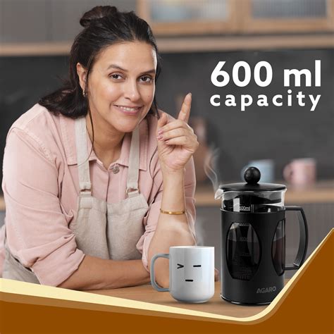 Elite French Press Coffee & Tea Maker - 600ml – Agaro