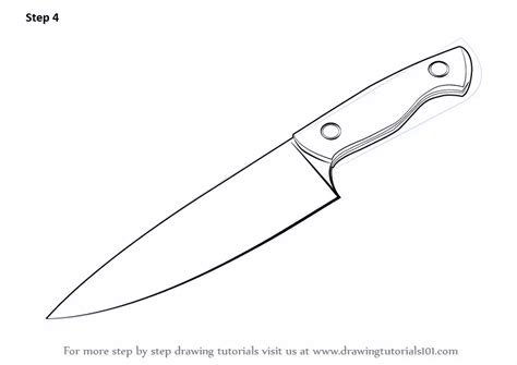 Learn How to Draw a Knife (Tools) Step by Step : Drawing Tutorials