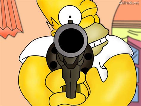 Homer with a gun - The Simpsons Wallpaper (34428115) - Fanpop