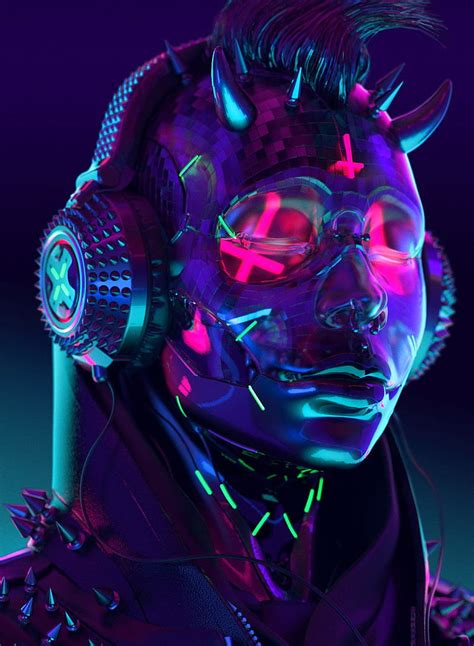 Cyber Punk, 666, art, artist, cool, love, metal, music, neon, HD phone wallpaper | Peakpx