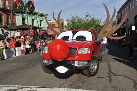 Rudolph the Red Nose Reindeer Truck | Christmas car decorations, Christmas car, Christmas parade