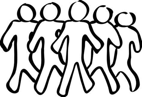 Group of people clipart black and white free – Clipartix