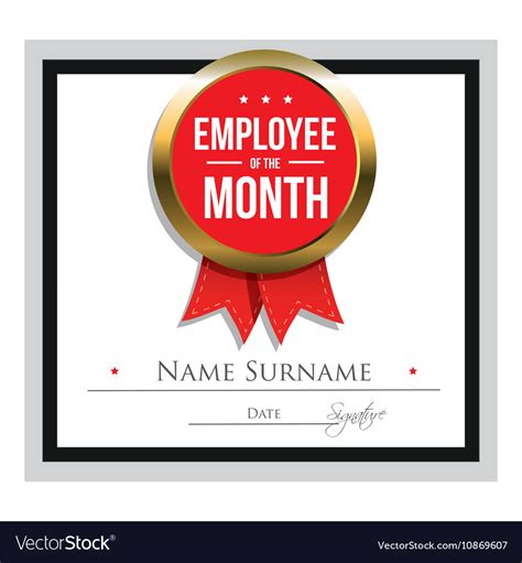 Employee of the month certificate template Vector Image