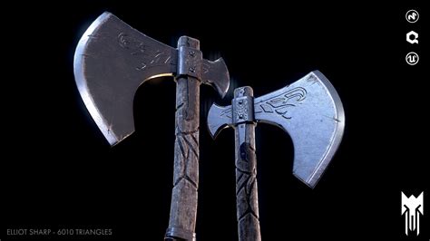 Elliot Sharp - Freelance 3D Artist - WIP Melee Weapons Pack for UE4 - War Axe