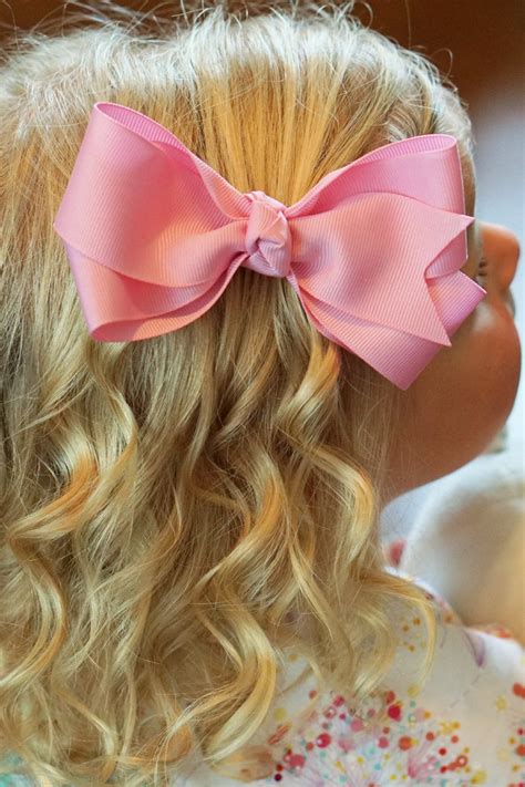 Light Pink Hair Bow Pink Bows Ribbon Bows 5 Inch Bows Bows - Etsy