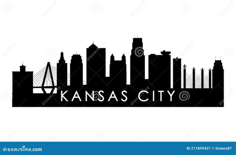 Kansas City Skyline Silhouette. Stock Vector - Illustration of ...