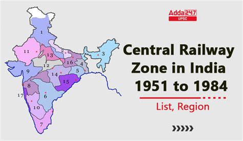 Central Railway Zones in India List, States and Divisions