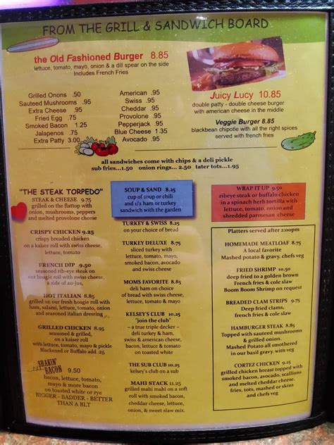 Menu at Kelsey's On Cortez, Bar & Grill, Bradenton