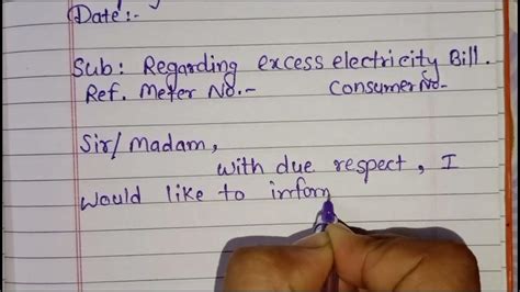 How To Write A Complaint Letter To Electricity Department For Excess Bill || Complaint Letter ...