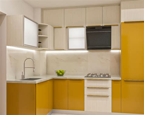 Modern Compact Modular L-Shaped Kitchen Design Idea | Livspace