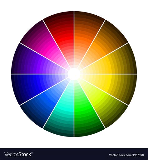 Color wheel with shade of colors Royalty Free Vector Image