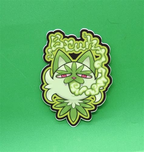 Weed Cat Sprigatito Sticker - Etsy