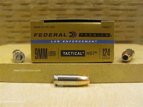 1000 Round Case - 9mm Luger Federal HST 124 Grain HP Hollow Point LE Ammo - P9HST1 | SGAmmo.com