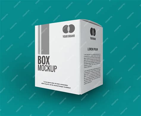 Premium PSD | White square box mockup isolated