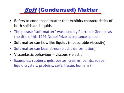 PPT - Soft Matter Physics 11 February , 2010 Lecture 1: Introduction to Soft Matter PowerPoint ...