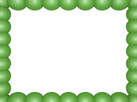 Light Green Bubbly Pearls Rectangular Powerpoint Border | 3D Borders