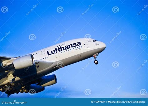 Lufthansa A380 Takeoff at Oslo Airport Editorial Photography - Image of ...