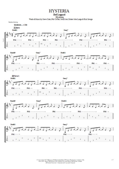 Hysteria Tab by Def Leppard (Guitar Pro) - Full Score | mySongBook