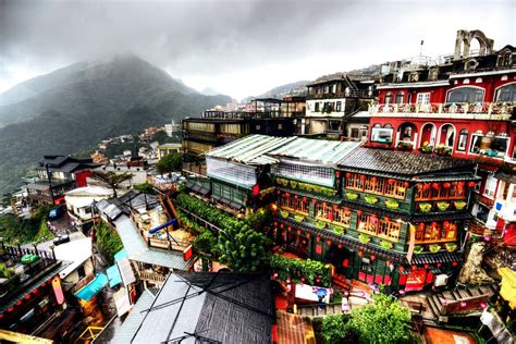 Jiufen Village | Series 'Small flamboyant towns painted with Van Gogh colors' | OrangeSmile.com