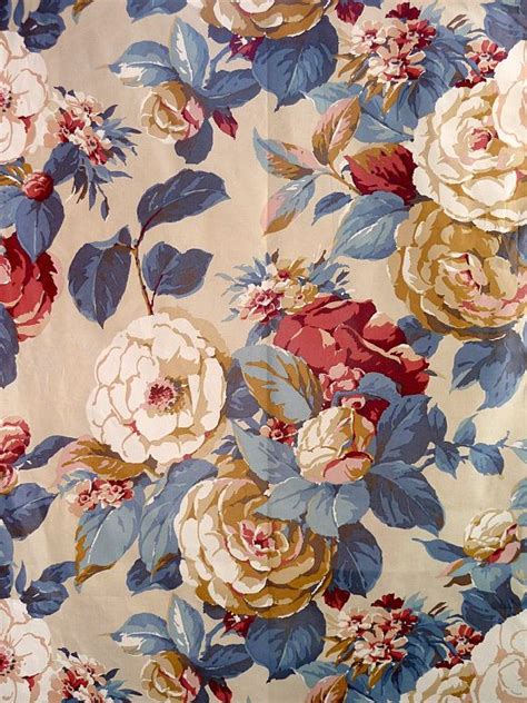 RESERVED FOR EMMIE - 3m vintage floral fabric | Print design art, Floral wallpaper, Vintage ...