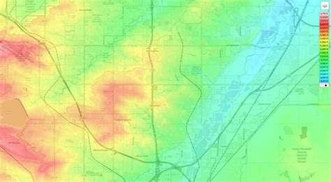 Thornton topographic map, elevation and landscape