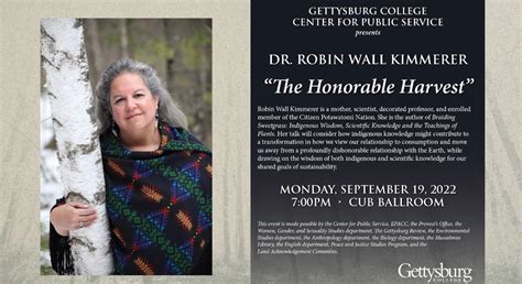 Robin Wall Kimmerer Presents Honorable Harvest Lecture | The Gettysburgian.