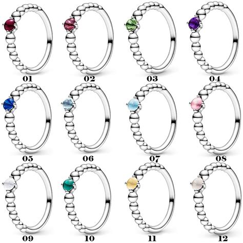 Pandora Birthstone Ring Colored Zircon Ring Birthday Gift - Etsy UK