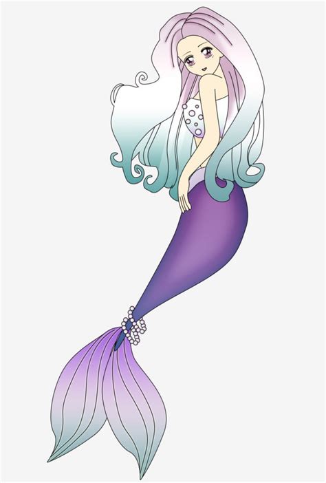 Purple Mermaid Cartoon Mermaid Fantasy Creature Cute Anime, Cartoon, Cartoon Anime, Comic Image ...