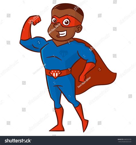 Super Hero Africanamerican Man Cartoon Character Stock Vector (Royalty ...