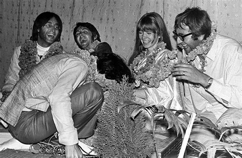 John Lennon, George Harrison, and Mal Evans with friends : r/beatles