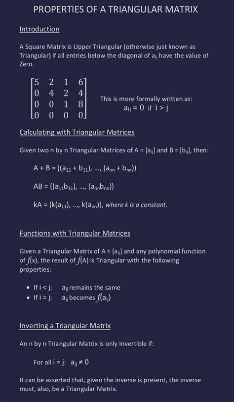 Properties of a Triangular Matrix