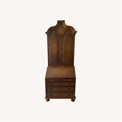 Theodore Alexander 2-Piece Leather Secretary Desk - AptDeco