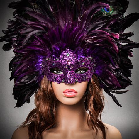 Luxury Traditional Venice Women Carnival Masquerade Venetian Mask - Purple