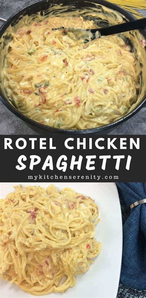 Easy Rotel Chicken Spaghetti - Creamy chicken spaghetti made with ...