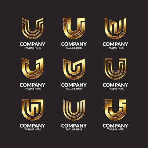 Premium Vector | Luxury Golden Monogram Letter U Logo Design Collection