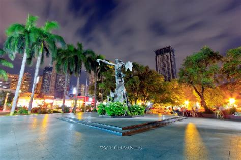 A Monument and a Fountain at the Rajah Sulayman Park | Travel to the Philippines