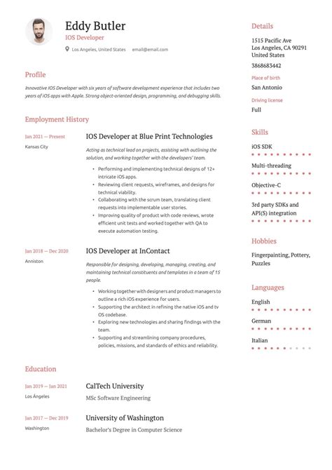 21 iOS Developer Resume Examples & Guide for 2023